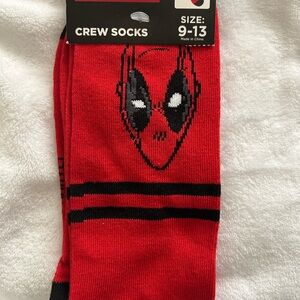 Marvel Red Deadpool Crew Socks